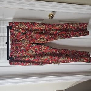 Ralph Lauren Red Paisley Print Pants, Excellent, Gently Used Condition Size 12P